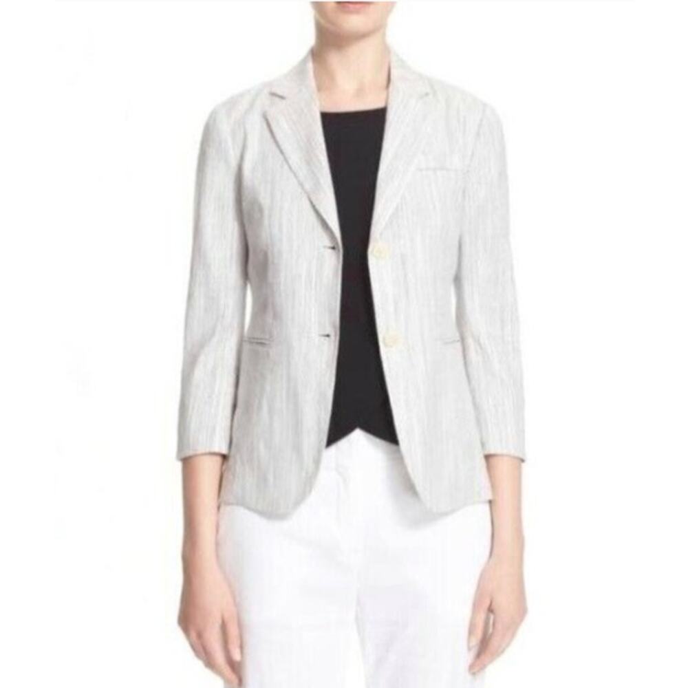 Theory Linworth Blazer in Ikat Terra Linen Blend Size 0 Seersucker